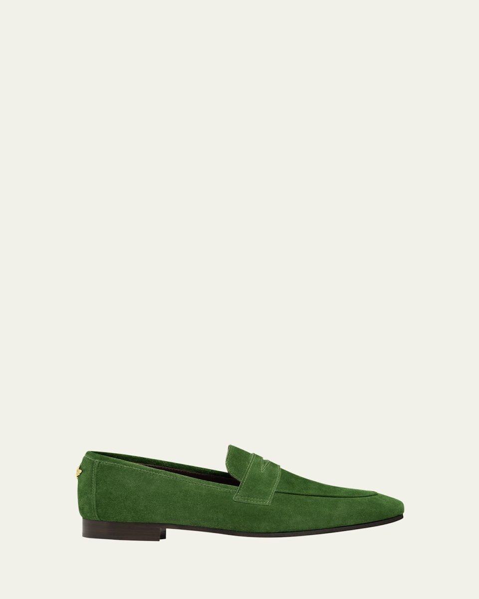 Flaneur Suede Penny Loafers
